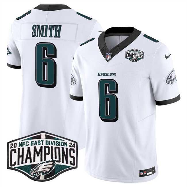 Men%27s Philadelphia Eagles #6 DeVonta Smith White 2024 New NFC East Champions F.U.S.E. Vapor Untouchable Limited Stitched Jersey->philadelphia eagles->NFL Jersey